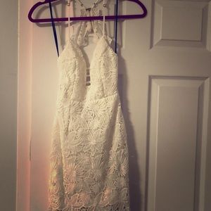 White Lace Dress with open back